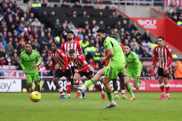 Raul Jimenez of Fulham scores his team's second goal