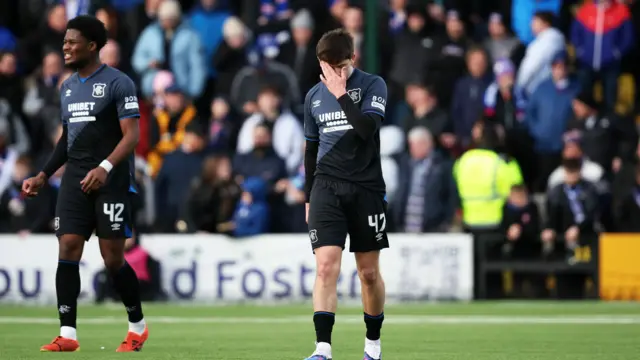Mikey Moore looks dejected