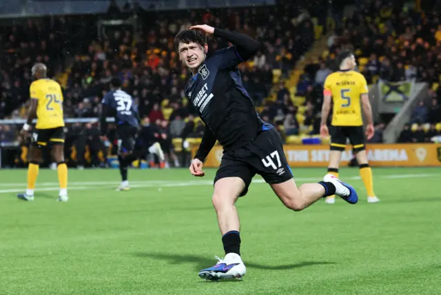 Mikey Moore celebrates his equaliser