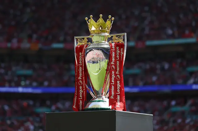 The Premier League trophy