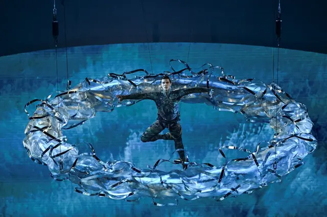 Italian dancer Roberto Bolle performs during the closing ceremony