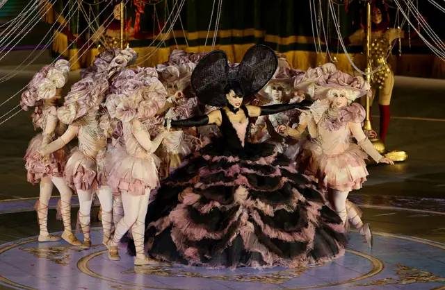 Violetta played by Carolina Lopez Moreno performs during the Milano Cortina 2026 Winter Olympics Closing Ceremon