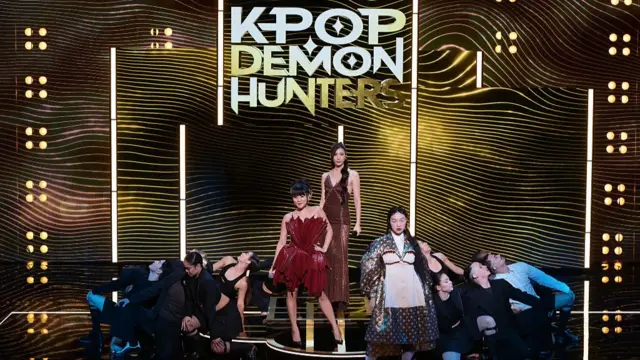 KPop Demon Hunters Huntr/X performing at Baftas