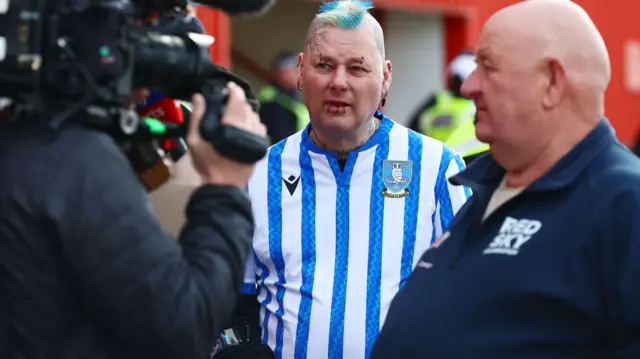 Sheffield Wednesday fans being interviewed