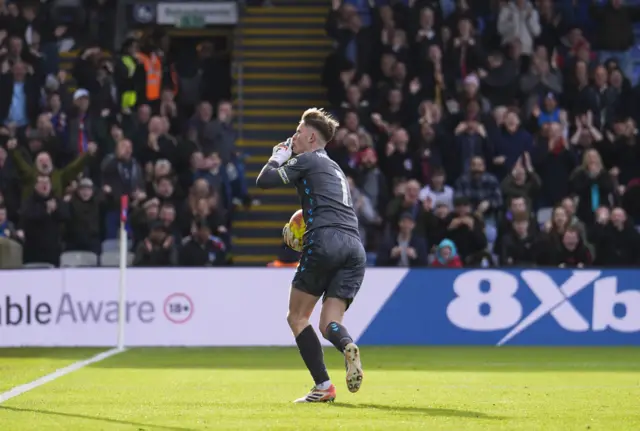 Crystal Palace goalkeeper Dean Henderson celebrates