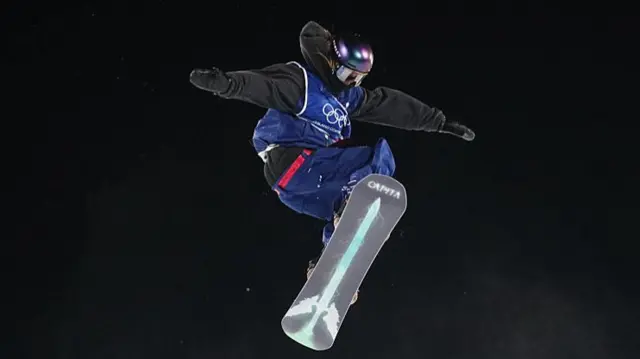 Mia Brookes (Great Britain) competes during the Women's Big Air Snowboard competition on Day 3 of the Milano Cortina 2026 Winter Olympic games