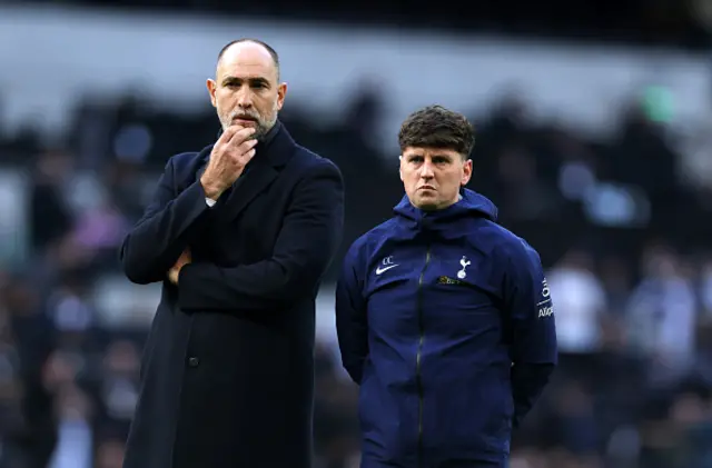Igor Tudor manager / head coach of Tottenham Hotspur with first team development coach Cameron Campbell