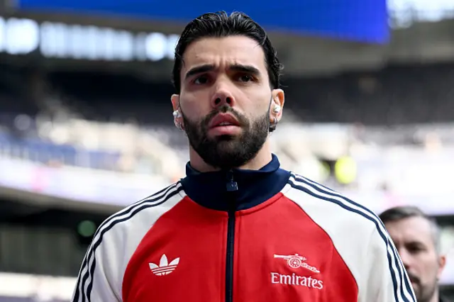 David Raya of Arsenal arrives