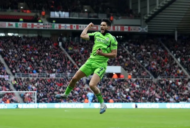 Fulham's Raul Jimenez celebrates scoring their first goal