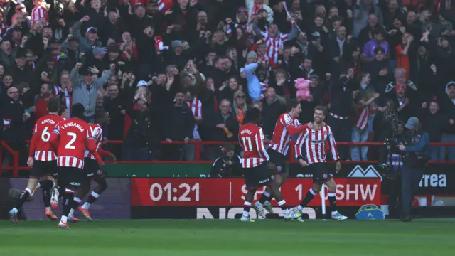 Sheffield United celebrate scoring