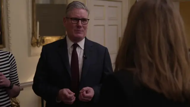 Prime Minister Keir Starmer speaking to school leaders and charities in Downing Street