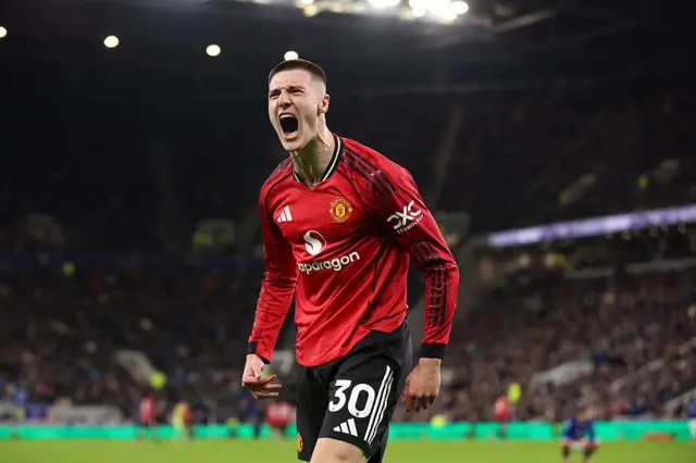 Sesko shouts in delight after scoring