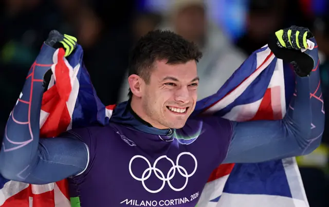 Matt Weston celebrates