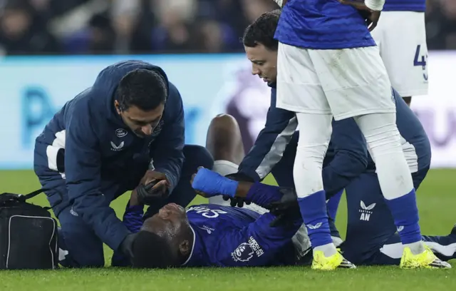 Barry gets treatment from the physios