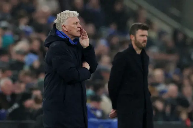 Moyes and Carrick watch on