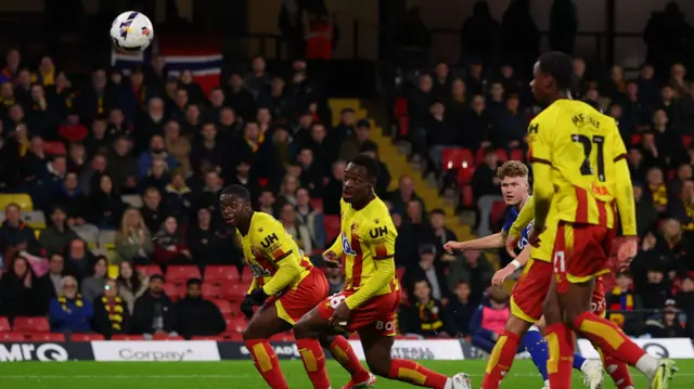 Sindre Walle Egeli scoring for Ipswich at Watford
