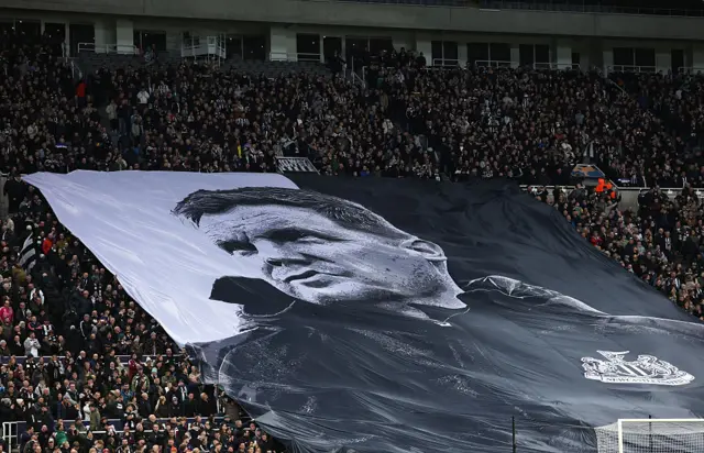 Banner of Eddie Howe before the game