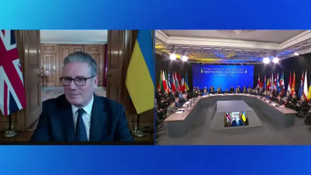 Keir Starmer speaks to coalition of the willing