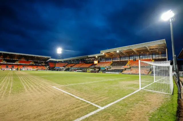 A general view of Tannadice Park before a William Hill Premiership match between Dundee United and Aberdeen at the CalForth Construction Arena at Tannadice Park, on February 24, 2026, in Dundee, Scotland.