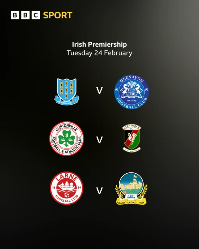 Irish Premiership fixtures