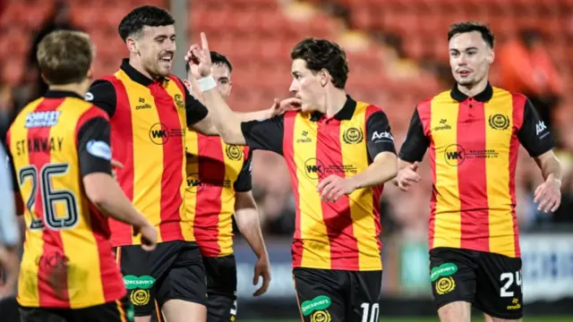 Partick Thistle celebrate their opener at East End Park