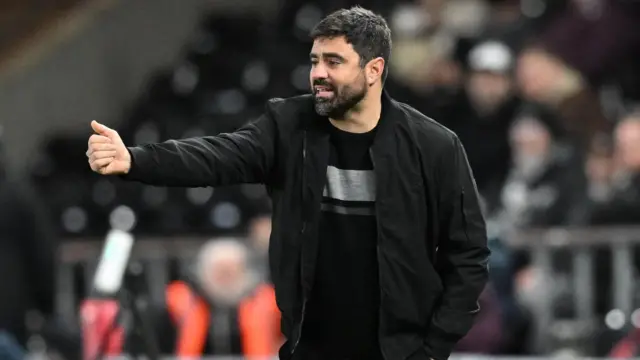 Swansea manager Vitor Matos gesturing do his players during a match