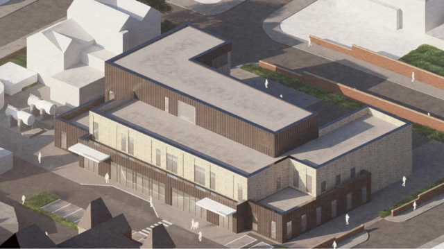 A computer-generated image of the planned healthcare facility in Rhyl