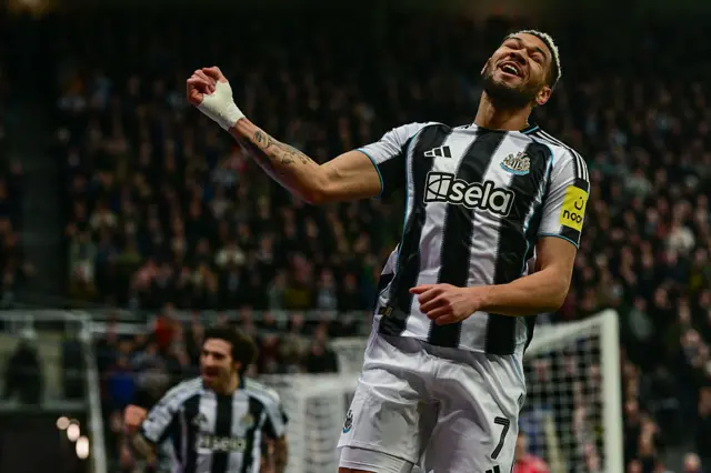 Joelinton celebrates a goal