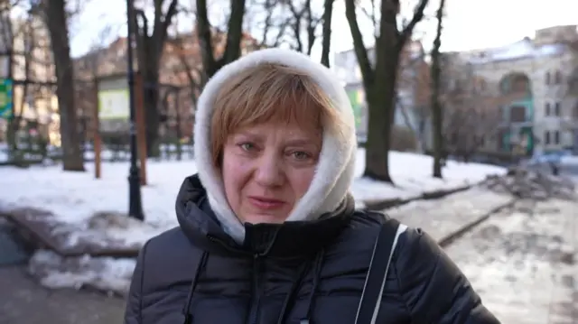 Svitlana Yur speaks to Reuters in Kyiv