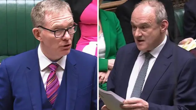 A composite image of Chris Bryant on the left, and Ed Davey on the right