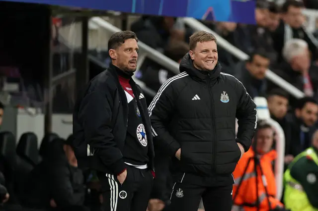 Eddie Howe, Manager of Newcastle United, smiles