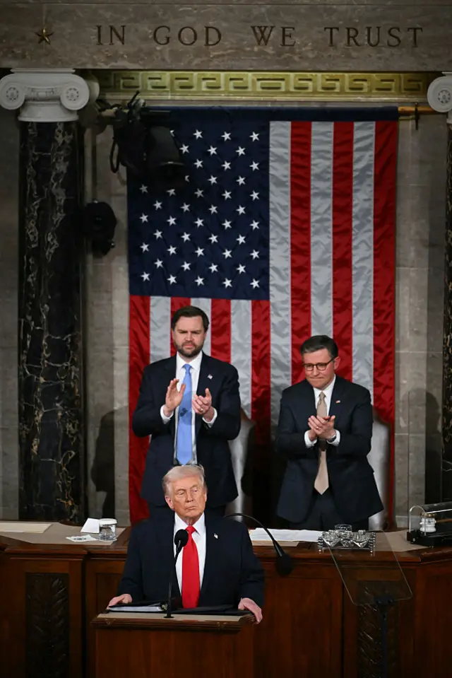 President Donald Trump prepares to deliver his State of the Union
