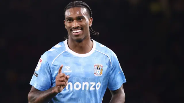Haji Wright celebrates scoring
