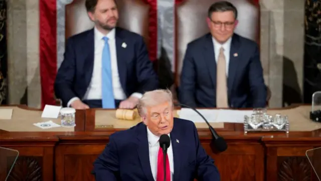 US President Donald Trump delivers the State of the Union address in the House Chamber of the US Capitol in Washington, DC, on February 24, 2026.