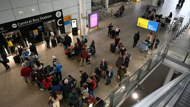 Queues at Heathrow Airport