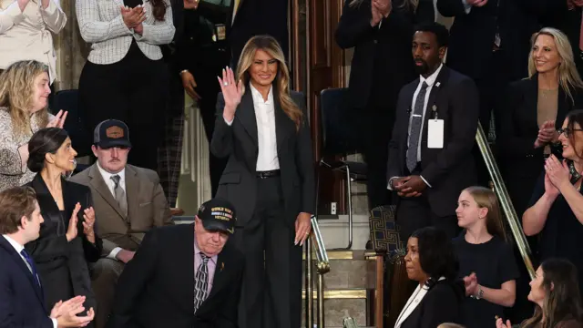 Melania arrives