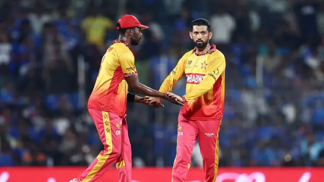 Sikandar Raza of Zimbabwe celebrates