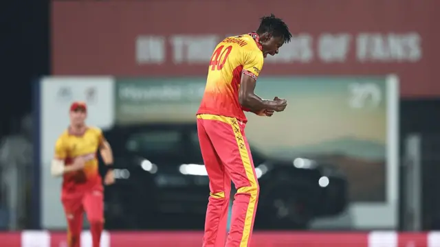 Blessing Muzarabani of Zimbabwe celebrates