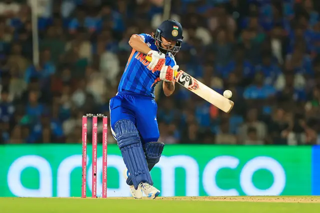 Ishan Kishan of India plays a shot