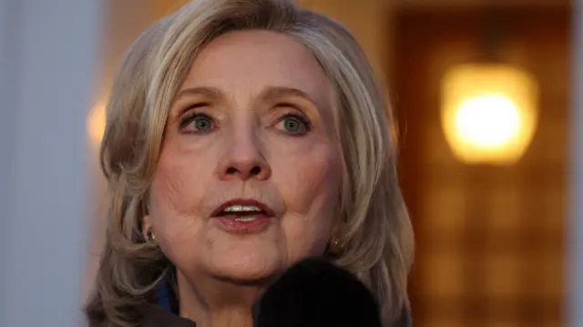 Hillary Clinton Closeup at microphone