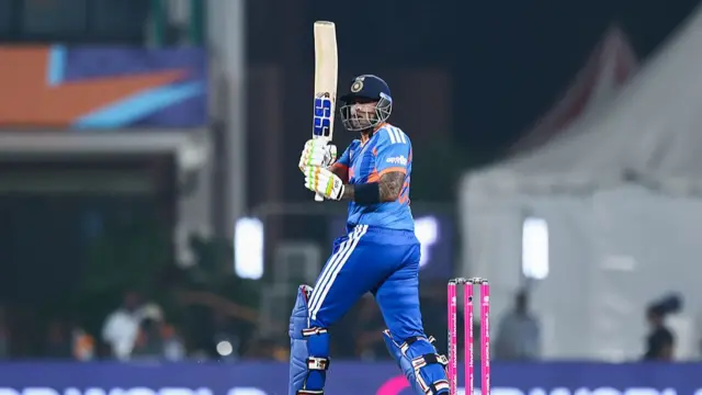 Suryakumar Yadav of India bats