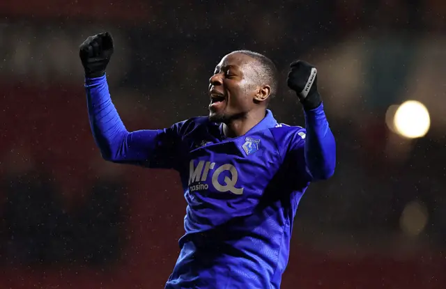 Edo Kayembe of Watford celebrates