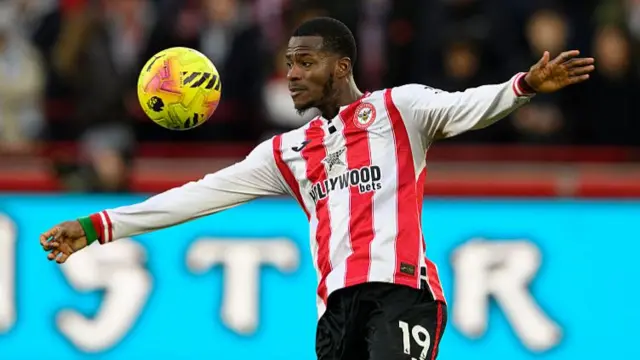 Brentford's Dango Ouattara during the Premier League match between Brentford and Brighton & Hove Albion