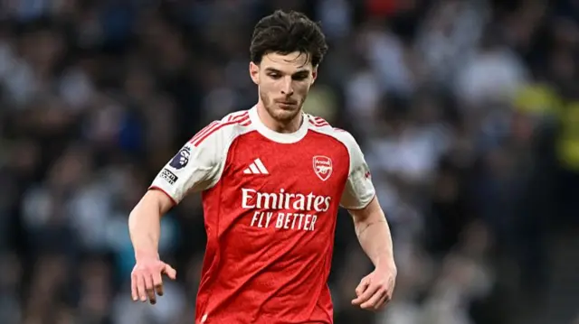 : Declan Rice of Arsenal during the Premier League match between Tottenham Hotspur and Arsenal