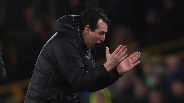 Rob Edwards, Manager of Wolverhampton Wanderers, celebrates following victory in the Premier League match between Wolverhampton Wanderers and Aston Villa