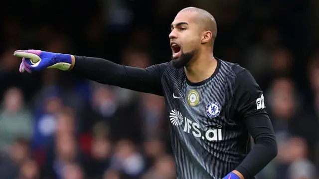 Robert Sanchez of Chelsea during the Premier League match between Chelsea and Burnley