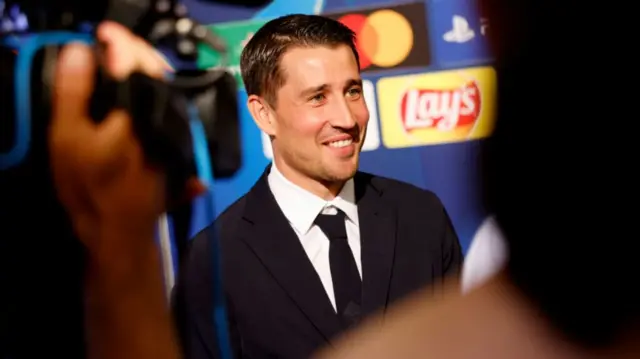 Bojan Krkic, Former player of Barcelona, speaks to the media during the UEFA Champions League 2024/25 Group Stage Draw
