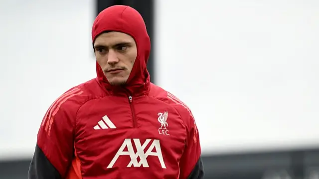 Florian Wirtz of Liverpool during a training session