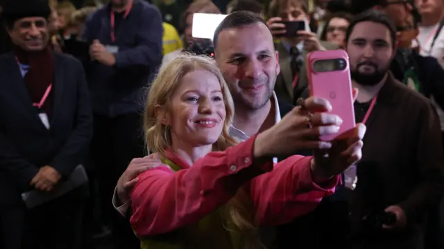 Hannah Spencer with Zack Polanski