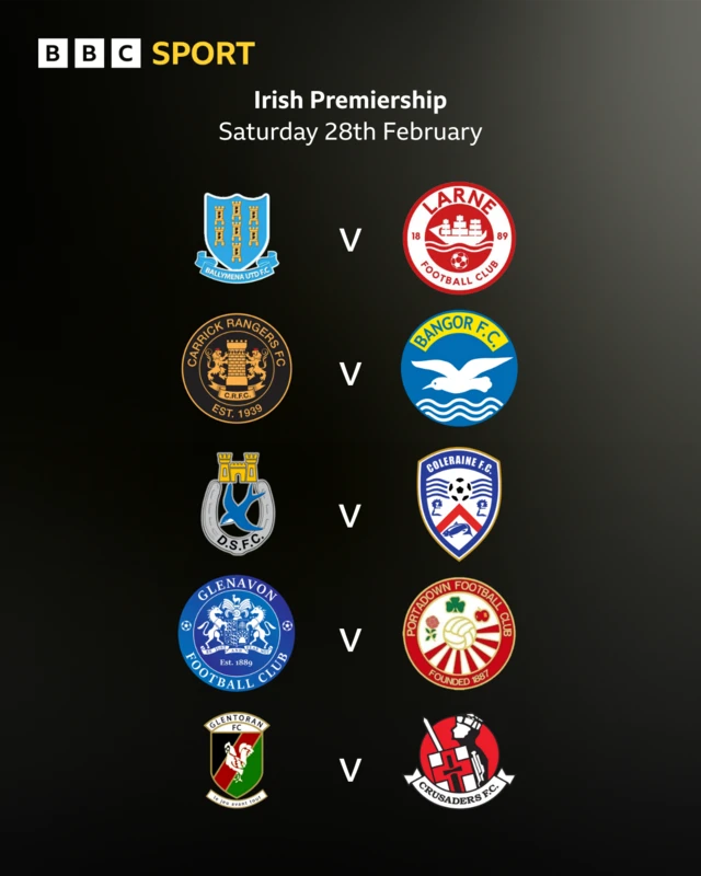 Irish Premiership Fixtures
